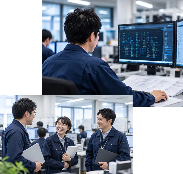 人材力と設計力。二つの力で、技術の現場を支える。